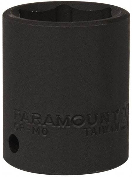 Paramount - 1/2" Drive 27mm Standard Impact Socket - 6 Points, 2" OAL - Exact Tool & Supply