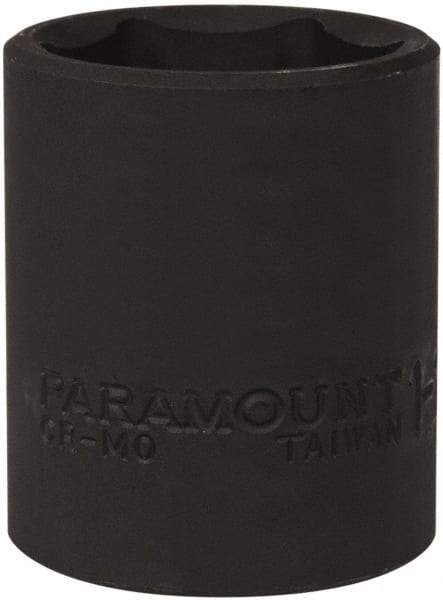 Paramount - 1/2" Drive 1-1/16" Standard Impact Socket - 6 Points, 1-3/4" OAL - Exact Tool & Supply
