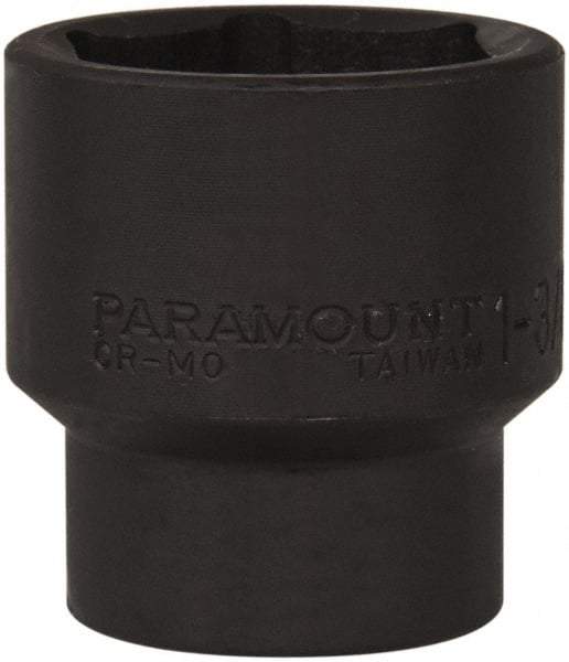 Paramount - 1/2" Drive 1-3/8" Standard Impact Socket - 6 Points, 2" OAL - Exact Tool & Supply