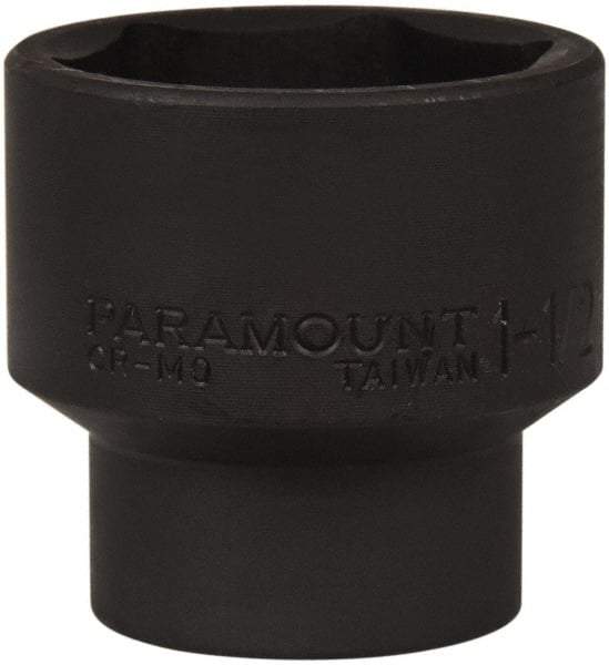 Paramount - 1/2" Drive 1-1/2" Standard Impact Socket - 6 Points, 2" OAL - Exact Tool & Supply