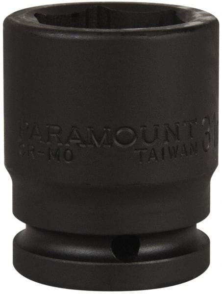 Paramount - 3/4" Drive 31mm Standard Impact Socket - 6 Points, 2-1/4" OAL - Exact Tool & Supply