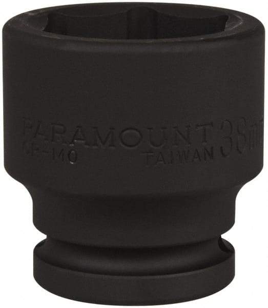 Paramount - 3/4" Drive 38mm Standard Impact Socket - 6 Points, 2-1/4" OAL - Exact Tool & Supply