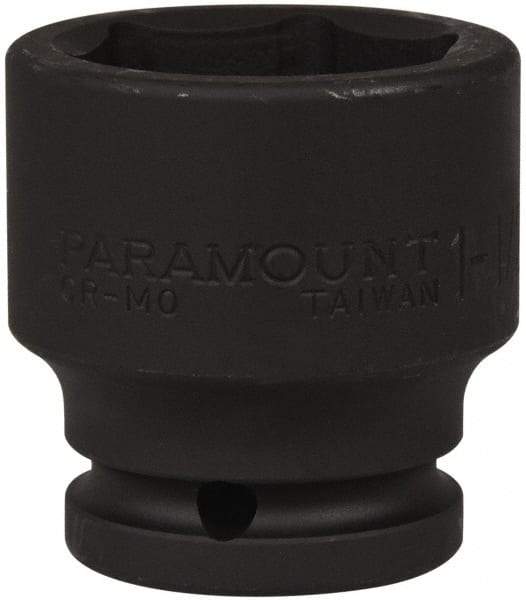 Paramount - 3/4" Drive 1-1/2" Standard Impact Socket - 6 Points, 2-1/4" OAL - Exact Tool & Supply