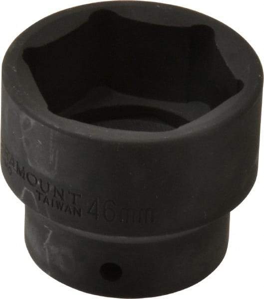 Paramount - 1/2" Drive 46mm Standard Impact Socket - 6 Points, 2-7/16" OAL - Exact Tool & Supply