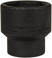 Paramount - 1/2" Drive 36mm Standard Impact Socket - 6 Points, 2" OAL - Exact Tool & Supply