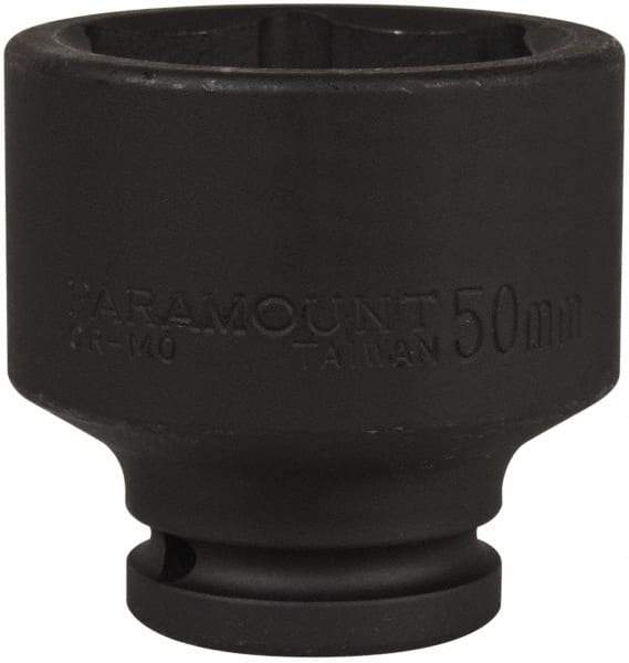 Paramount - 3/4" Drive 50mm Standard Impact Socket - 6 Points, 2-11/16" OAL - Exact Tool & Supply