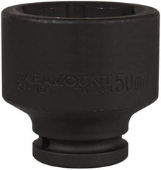 Paramount - 3/4" Drive 50mm Standard Impact Socket - 6 Points, 2-11/16" OAL - Exact Tool & Supply