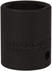 Paramount - 1/2" Drive 22mm Standard Impact Socket - 6 Points, 1-1/2" OAL - Exact Tool & Supply