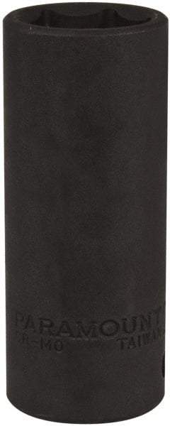 Paramount - 1/2" Drive 22mm Deep Impact Socket - 6 Points, 3-1/2" OAL - Exact Tool & Supply