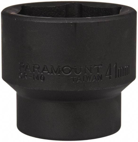 Paramount - 1/2" Drive 41mm Standard Impact Socket - 6 Points, 2-3/8" OAL - Exact Tool & Supply
