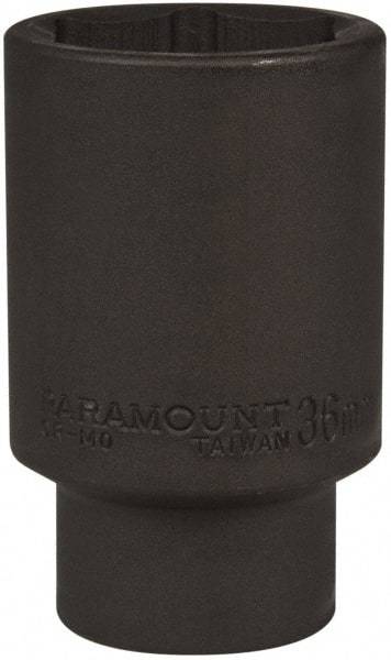 Paramount - 1/2" Drive 36mm Deep Impact Socket - 6 Points, 3-1/2" OAL - Exact Tool & Supply