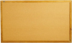 Quartet - 60" Wide x 36" High Open Cork Bulletin Board - Natural Cork over Fiberboard, Oak Frame - Exact Tool & Supply