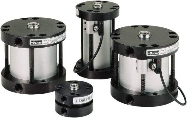 Parker - 2" Stroke x 4" Bore Double Acting Air Cylinder - 3/8 Port, 3/4-16 Rod Thread, -10 to 200°F - Exact Tool & Supply