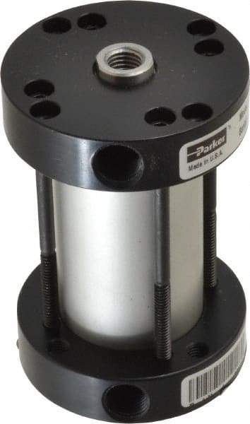 Parker - 1" Stroke x 1-1/8" Bore Double Acting Air Cylinder - 1/8 Port, 5/16-24 Rod Thread, -10 to 200°F - Exact Tool & Supply