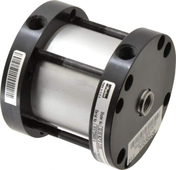 Parker - 2" Stroke x 2-1/2" Bore Double Acting Air Cylinder - 1/4 Port, 1/2-20 Rod Thread, -10 to 200°F - Exact Tool & Supply