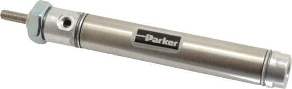 Parker - 2" Stroke x 9/16" Bore Double Acting Air Cylinder - 10-32 Port, 10-32 Rod Thread, 250 Max psi, 14 to 140°F - Exact Tool & Supply