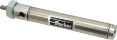 Parker - 3" Stroke x 3/4" Bore Double Acting Air Cylinder - 1/8 Port, 1/4-28 Rod Thread, 250 Max psi, 14 to 140°F - Exact Tool & Supply