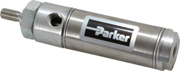Parker - 1" Stroke x 1-1/16" Bore Double Acting Air Cylinder - 1/8 Port, 5/16-24 Rod Thread, 250 Max psi, 14 to 140°F - Exact Tool & Supply