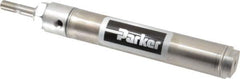 Parker - 5" Stroke x 1-1/4" Bore Double Acting Air Cylinder - 1/8 Port, 7/16-20 Rod Thread, 250 Max psi, 14 to 140°F - Exact Tool & Supply