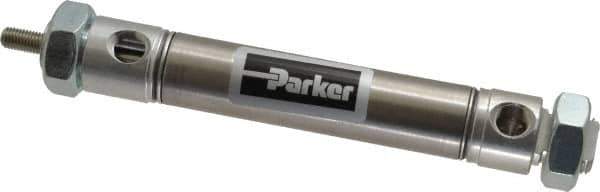 Parker - 2" Stroke x 3/4" Bore Double Acting Air Cylinder - 1/8 Port, 1/4-28 Rod Thread, 250 Max psi, 14 to 140°F - Exact Tool & Supply