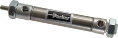 Parker - 2" Stroke x 3/4" Bore Double Acting Air Cylinder - 1/8 Port, 1/4-28 Rod Thread, 250 Max psi, 14 to 140°F - Exact Tool & Supply