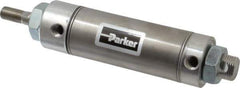 Parker - 2" Stroke x 1-1/2" Bore Double Acting Air Cylinder - 1/8 Port, 7/16-20 Rod Thread, 250 Max psi, 14 to 140°F - Exact Tool & Supply