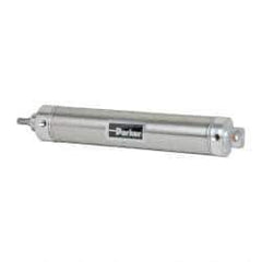Parker - 10" Stroke x 2-1/2" Bore Double Acting Air Cylinder - 1/4 Port, 1/2-20 Rod Thread, 250 Max psi, 14 to 140°F - Exact Tool & Supply