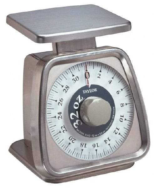 Taylor - 2 Lb. Capacity, Analog Dial Portion Control Scale - 1/4 oz. Graduation, 6 x 5" Platform - Exact Tool & Supply