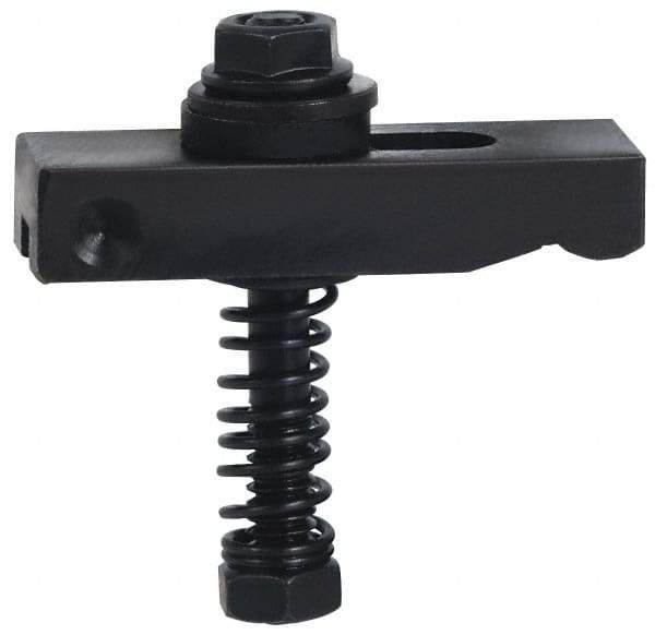 Value Collection - 3/8-16 Tap Size, Steel Strap Clamp Assembly - Single End Clamp, Radius Strap Nose, 5/8" Strap Thickness, 1" Travel, 4" Strap Len, 1-1/4" Strap Width - Exact Tool & Supply