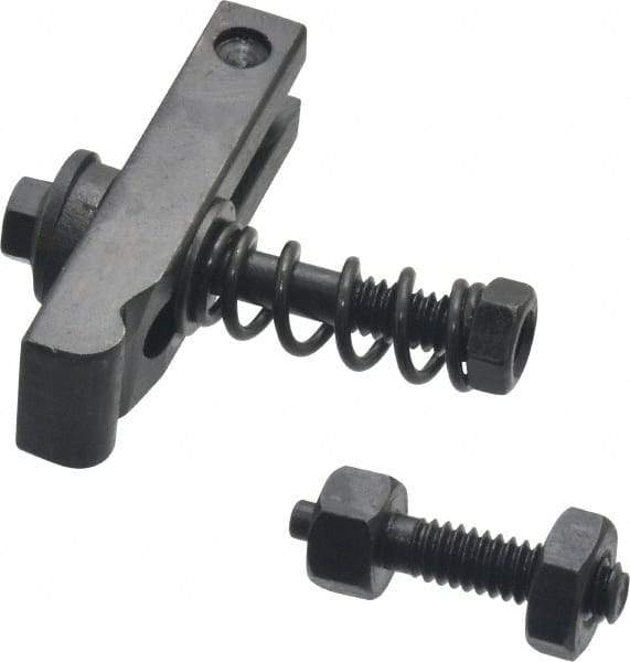 Value Collection - 1/4-20 Tap Size, Steel Strap Clamp Assembly - Single End Clamp, Radius Strap Nose, 3/8" Strap Thickness, 1/2" Travel, 2" Strap Len, 5/8" Strap Width - Exact Tool & Supply