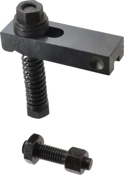 Value Collection - 5/8-11 Tap Size, Steel Strap Clamp Assembly - Single End Clamp, Radius Strap Nose, 7/8" Strap Thickness, 1" Travel, 4-1/2" Strap Len, 1-1/2" Strap Width - Exact Tool & Supply