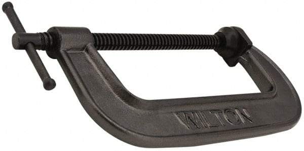 Hargrave - Light-Duty 14" Max Opening, 3-3/4" Throat Depth, Ductile Iron Standard C-Clamp - 2,850 Lb Capacity, 0" Min Opening, Standard Throat Depth - Exact Tool & Supply