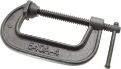 Wilton - Light-Duty 4" Max Opening, 2-1/16" Throat Depth, Ductile Iron Standard C-Clamp - 2,150 Lb Capacity, 0" Min Opening, Standard Throat Depth - Exact Tool & Supply