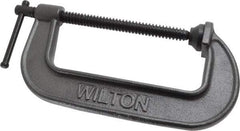 Wilton - Light-Duty 6" Max Opening, 2-3/4" Throat Depth, Ductile Iron Standard C-Clamp - 2,450 Lb Capacity, 0" Min Opening, Standard Throat Depth - Exact Tool & Supply