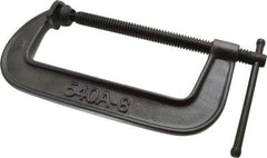 Wilton - Light-Duty 8" Max Opening, 3-1/4" Throat Depth, Ductile Iron Standard C-Clamp - 2,750 Lb Capacity, 0" Min Opening, Standard Throat Depth - Exact Tool & Supply