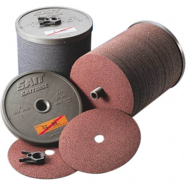 Sait - 4-1/2" Diam 7/8" Hole 36 Grit Fiber Disc - Very Coarse Grade, Zirconia Alumina, Series 3Z - Exact Tool & Supply