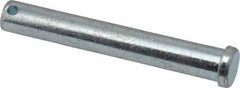 Made in USA - 1/2" Pin Diam, 3-1/2" OAL, Standard Clevis Pin - 5/32" Hole, 3-11/32" Usable Length, Zinc-Plated Steel - Exact Tool & Supply