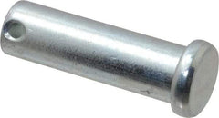 Made in USA - 5/8" Pin Diam, 2" OAL, Standard Clevis Pin - 5/32" Hole, 1-27/32" Usable Length, Zinc-Plated Steel - Exact Tool & Supply