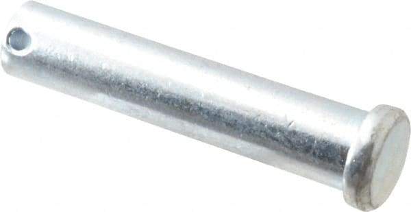Made in USA - 5/8" Pin Diam, 3" OAL, Standard Clevis Pin - 5/32" Hole, 2-27/32" Usable Length, Zinc-Plated Steel - Exact Tool & Supply