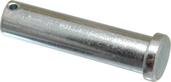 Made in USA - 3/4" Pin Diam, 3" OAL, Standard Clevis Pin - 5/32" Hole, 2-27/32" Usable Length, Zinc-Plated Steel - Exact Tool & Supply