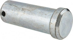 Made in USA - 1" Pin Diam, 2-1/2" OAL, Standard Clevis Pin - 13/64" Hole, 2-19/64" Usable Length, Zinc-Plated Steel - Exact Tool & Supply