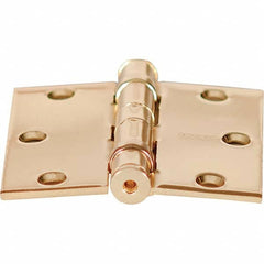 Stanley - 3-1/2" Long x 3-1/2" Wide Grade 1 Steel Full Mortise Ball Bearing Commercial Hinge - Exact Tool & Supply