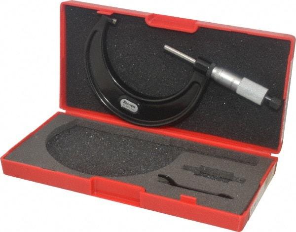 Starrett - 2 to 3" Range, 0.0001" Graduation, Mechanical Outside Micrometer - Ratchet Stop Thimble, Accurate to 0.00005" - Exact Tool & Supply