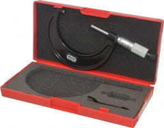 Starrett - 2 to 3" Range, 0.0001" Graduation, Mechanical Outside Micrometer - Ratchet Stop Thimble, Accurate to 0.00005" - Exact Tool & Supply