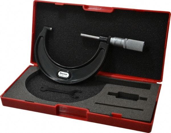 Starrett - 2 to 3" Range, 0.0001" Graduation, Mechanical Outside Micrometer - Friction Thimble, Accurate to 0.00005" - Exact Tool & Supply