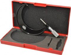 Starrett - 3 to 4" Range, 0.0001" Graduation, Mechanical Outside Micrometer - Friction Thimble, Accurate to 0.00005" - Exact Tool & Supply