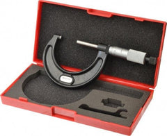 Starrett - 25 to 50mm Range, 0.01mm Graduation, Mechanical Outside Micrometer - Ratchet Stop Thimble, Accurate to 0.002mm - Exact Tool & Supply