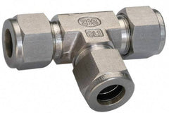 Ham-Let - 3/4" OD, Brass Union Tee - Comp x Comp x Comp Ends - Exact Tool & Supply