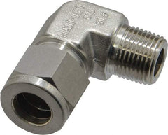 Ham-Let - 1/2" OD, Grade 316Stainless Steel Male Elbow - Comp x MNPT Ends - Exact Tool & Supply