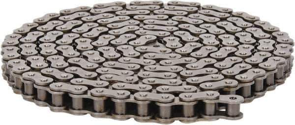 Morse - 5/8" Pitch, ANSI 50, Single Strand Roller Chain - Chain No. 50, 10 Ft. Long, 0.4" Roller Diam, 3/8" Roller Width - Exact Tool & Supply